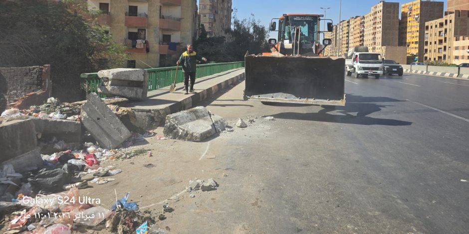 محافظة الجيزة: رفع الكتل الخرسانية وفتح سلم مشاه «مدينة النور» بحي الهرم