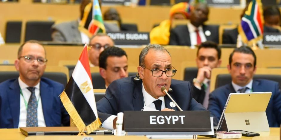 وزير الخارجية يلقي كلمة أمام الاتحاد الأفريقي حول عضوية الاتحاد في مجموعة العشرين