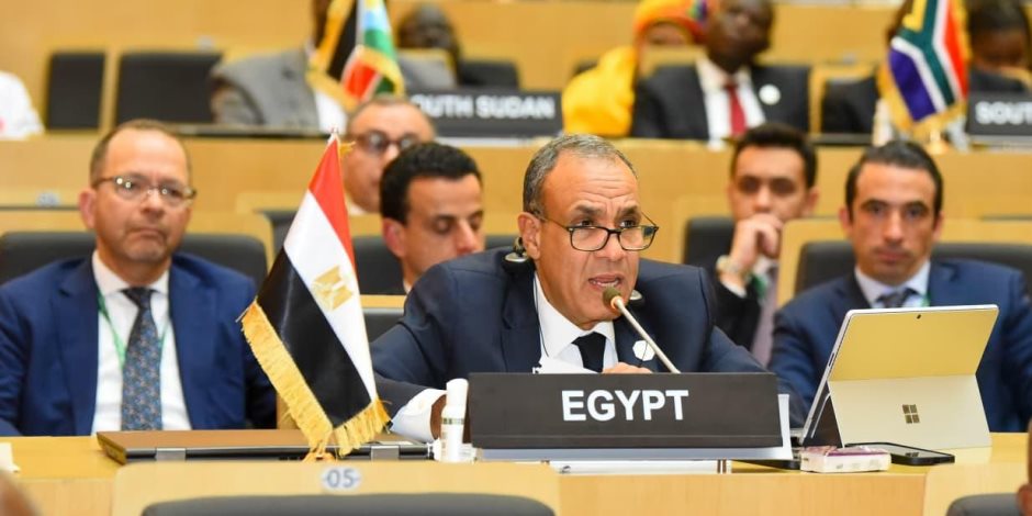 وزير الخارجية يلقي كلمة أمام الاتحاد الأفريقي حول عضوية الاتحاد في مجموعة العشرين
