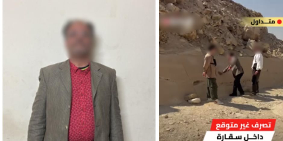 بعد تداول الفيديو.. ضبط مرشد سياحي رسم على جدار أحد الأهرامات