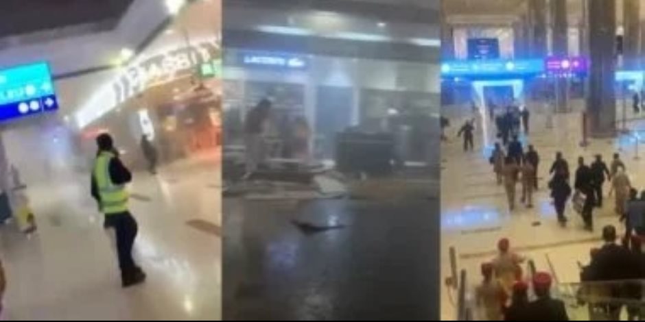 شاهد لحظة انفجار فى مطار دبى بعد استهدافه بمسيرة إيرانية.. فيديو