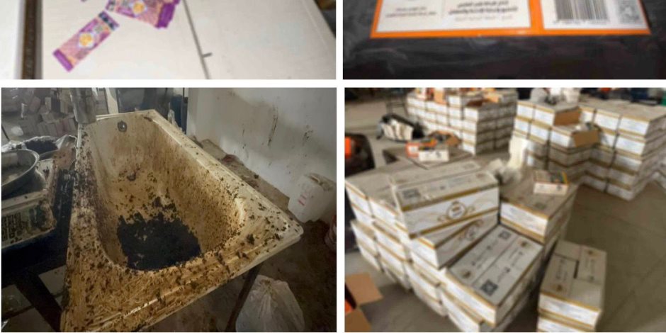 ضبط 5 طن من دخان المعسل والتبغ الخام مجهول المصدر داخل مصنع بدون ترخيص في الشرقية