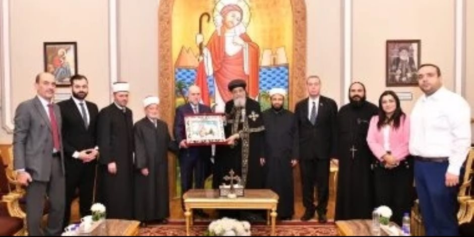 البابا تواضروس الثانى يستقبل قاضى قضاة فلسطين