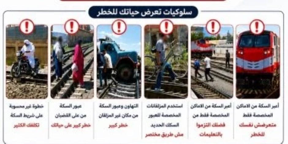 ​وزارة النقل تحذر من سلوكيات سلبية تهدد حياة المواطنين على خطوط السكك الحديدية