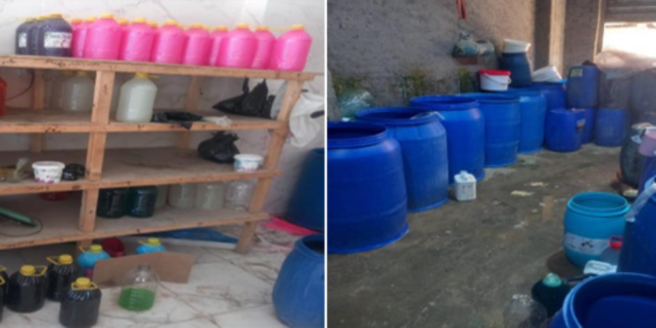ضبط (15) طن منظفات صناعية مجهولة المصدر ومنتهية الصلاحية داخل مصنع بالقاهرة