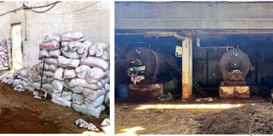 ضبط مصنع فى المنوفية لتصنيع الأعلاف الحيوانية والداجنة المغشوشة بإستخدام خامات مجهولة المصدر 
