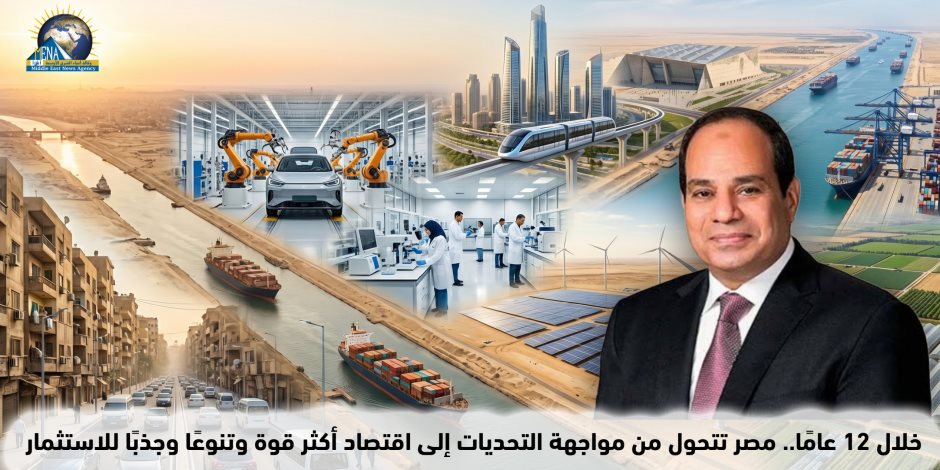 خلال 12 عامًا.. مصر تتحول من مواجهة التحديات إلى اقتصاد أكثر قوة وتنوعًا وجذبًا للاستثمار