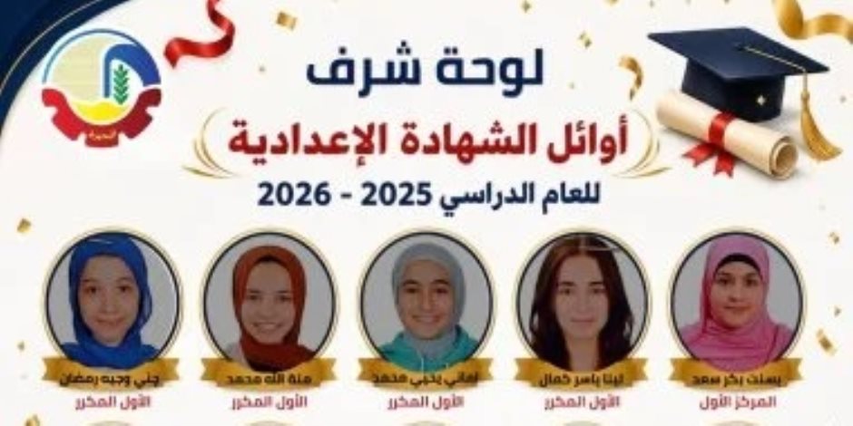 ننشر أسماء وصور أوائل الشهادة الإعدادية في البحيرة
