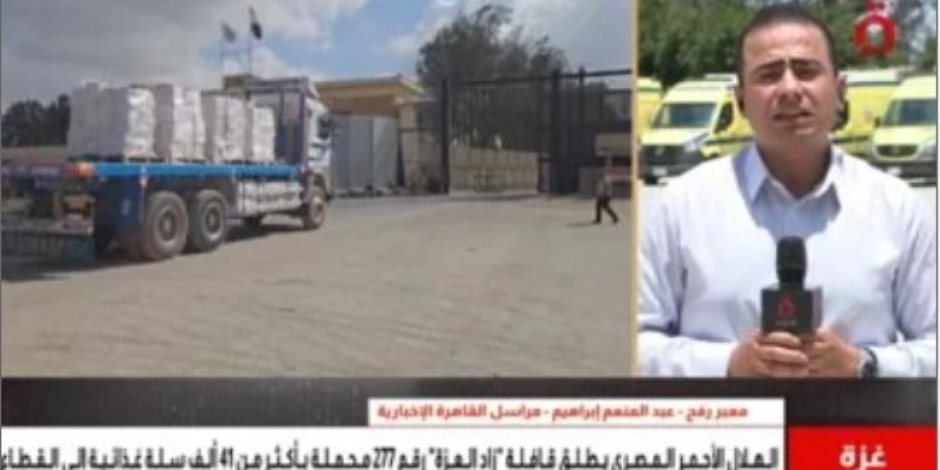 القاهرة الإخبارية: قافلة زاد العزة 227 تتجاوز 41 ألف سلة غذائية لدعم الفلسطينيين