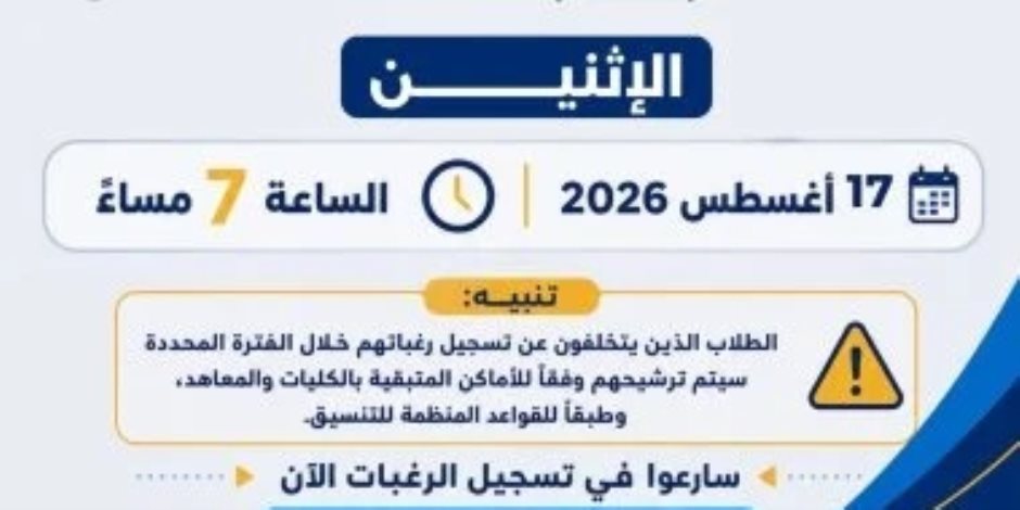 وزارة التعليم العالى تقرر مد فترة تسجيل رغبات المرحلة الثانية يومًا إضافيًا