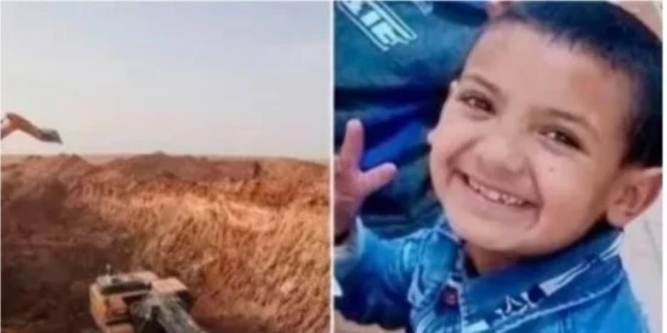 شاهد.. لحظة انتشال جثمان الطفل أيوب وسط تكبيرات أهالى القرية