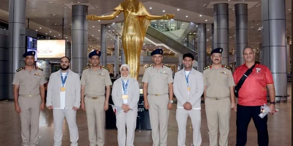 القوات المسلحة تستقبل أبطالها الرياضيين المشاركين بدورة ألعاب البحر الأبيض المتوسط