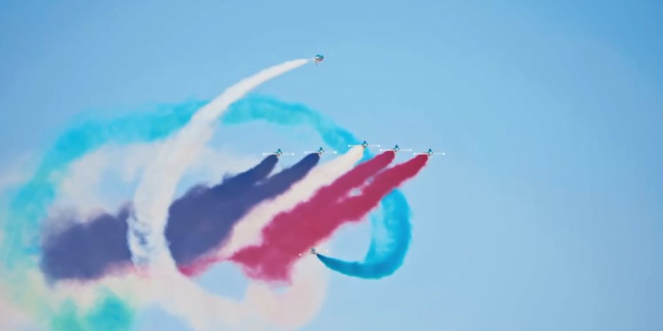 فريق الألعاب الجوية السعودي يقدم عرضا فى المعرض الجوى الدولى بالعلمين 2026