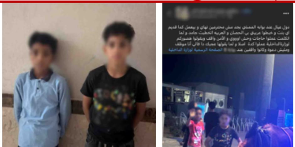 أمن القاهرة يضبط طالبان لوحا بإشارات خادشة للحياء للمارة بالطريق العام 