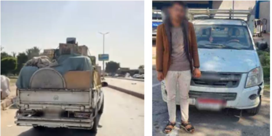 أمن الشرقية يضبط سائق سيارة ربع نقل لسيره عكس الإتجاه والإصطدام بسيارة