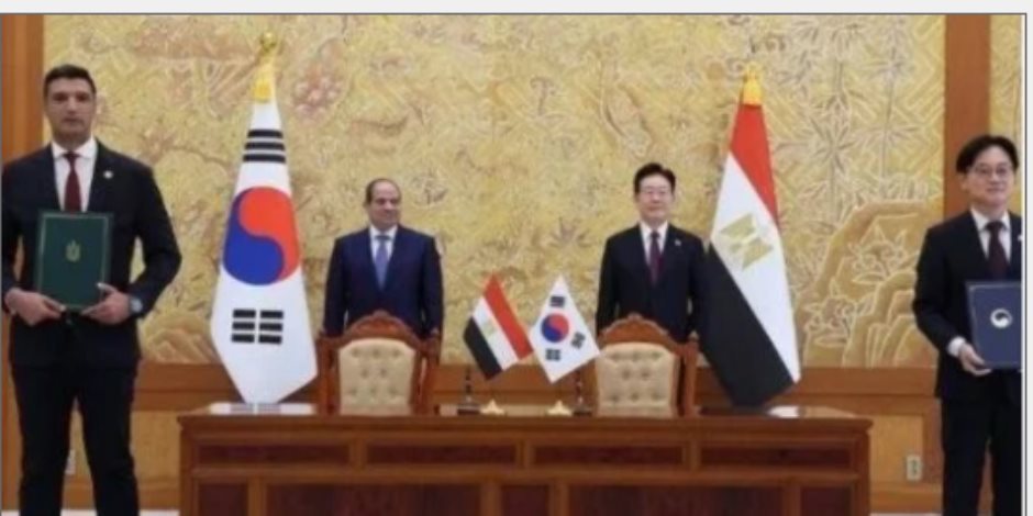 الرئيس السيسى ونظيره الكورى يشهدان التوقيع على عدد من الاتفاقيات ومذكرات التفاهم