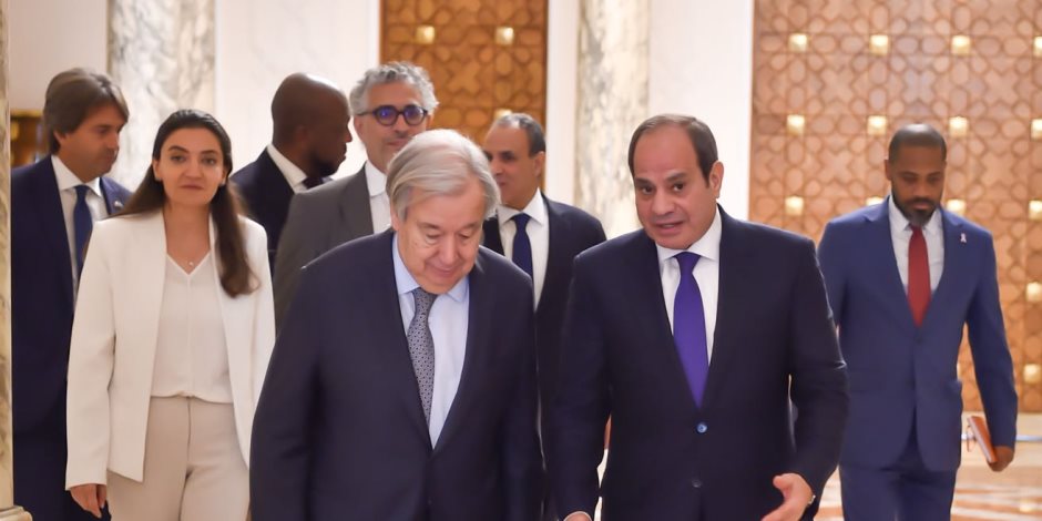 فخامة الرئيس السيسى يستقبل سكرتير عام الأمم المتحدة ويثمن مواقفه تجاه القضية الفلسطينية