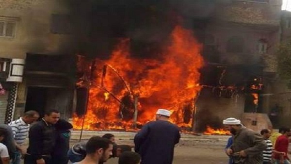 إصابة عامل في حريق منزل بسوهاج