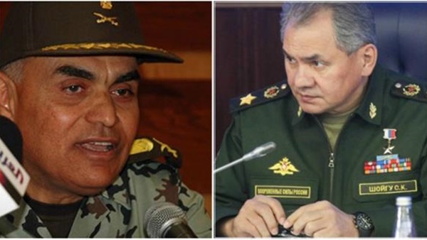 صبحى ونظيره الروسي  يناقشان هاتفياً التعاون العسكري بين البلدين