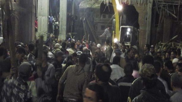 إصابة 4 أشخاص فى حادث إنهيار مسجد بكفر الشيخ