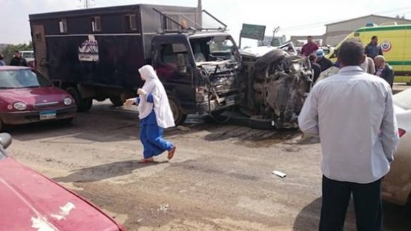 إصابة 3 أفراد شرطة فى حادث تصادم برأس سدر