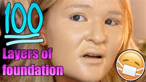 بالفيديو..خبيرة تجميل تضع 100 طبقة كريم اساس على بشرتها 