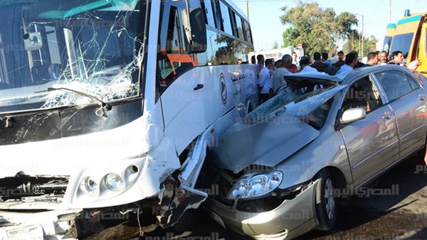 مصرع 3 أشخاص فى حادث تصادم بالفيوم