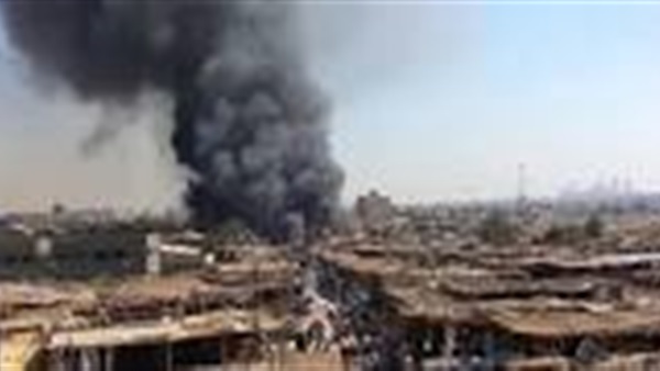 آثار حريق الأكشاك في «سوق الجمعة» اليوم (فيديو) 