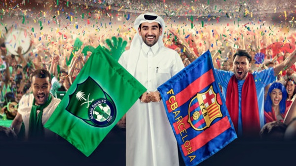 فريق برشلونة في قطر لمواجهة اهلي السعودية ودياا (صور)