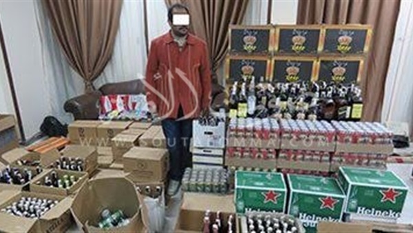 ضبط 629 زجاجة خمور مجهولة المصدر في محل بالنزهة ضبط 629 زجاجة خمور مجهولة المصدر في محل بالنزهة