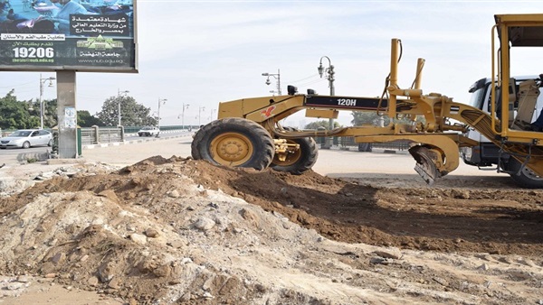  مديرية الطرق تطور الجزيرة الوسطي بدائري الفيوم