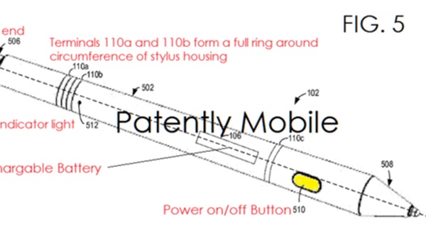 براءة اختراع قلم قابل للشحن بمايكروسوفت