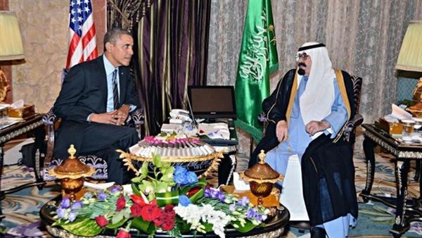 العاهل السعودي وأوباما يبحثان الأوضاع بالشرق الأوسط في واشنطن   