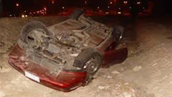  انقلاب سيارة بطريق نجع حمادي ــ أبوتشت الزراعي بقنا  