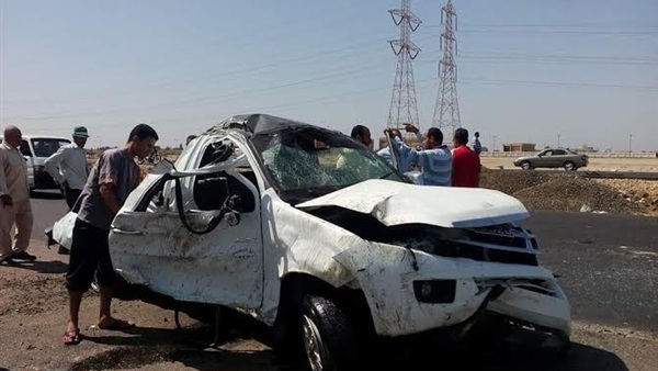 وفاة طفل واصابه اخر فى انقلاب  سيارة جنوب بورسعيد 
