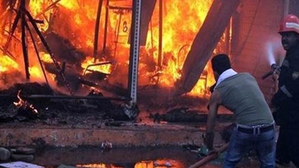 اندلاع حريق هائل بإحد مصانع المكرونة بالدقهلية