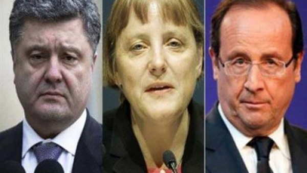 أولاند وميركل وبوروشنكو يشددون على ضرورة احترام اتفاقات مينسك