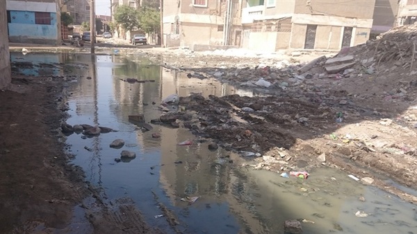 بالصور..المجاري تغرق مساكن  عزبة فرحات بالفيوم 