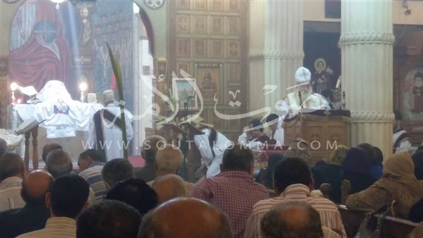 بالصور.. بدء العظة الخاصة بقداس أحد الشعانين بكنيسة «العذراء مريم»