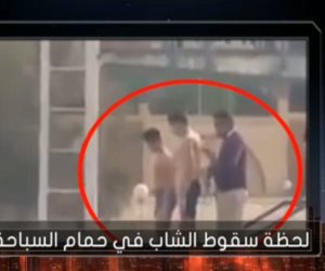 شاهد.. مقطع فيديو يرصد لحظة سقوط قتيل حمام سباحة استاد القاهرة