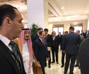 قمة مصرية سعودية أثناء كلمة أمير قطر 