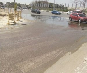 عمليات مرور القاهرة: كسر ماسورة مياة في منطقة أعمال محور النصر