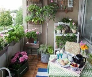 بالصور .. أفكار مبتكرة لشرفة المنزل الصغيرة .. الزرع الأخضر والأرفف أهم الحلول
