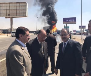 وزير الداخلية يتفقد موقع انفجار خط الغاز بالتجمع الخامس (صور)