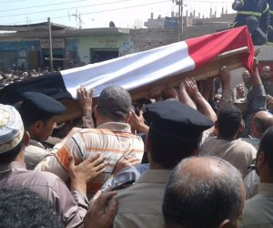 تشييع جثمان شهيد كمين دائري مدنية نصر بمسقط رأسة في المنوفية