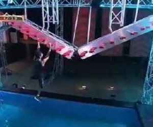 اللبنانى محمد أصلان يسقط فى Floting Steps بـ Ninja Worrior بالعربى