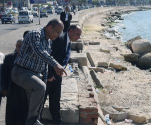 محافظ الإسكندرية يأمر بصيانة سور كورنيش محطة الرمل