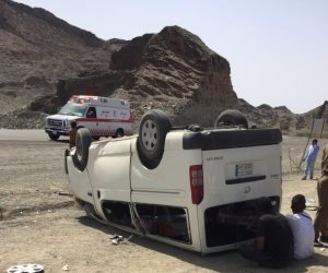 مصرع سائق وإصابة 4 من بينهم 3 أطفال في حادث إنقلاب سيارة بسوهاج