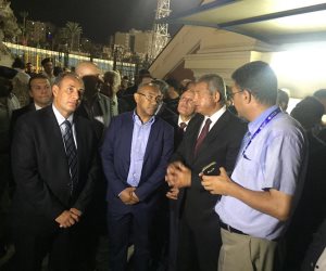 مرتضى منصور يتابع تطوير استاد الإسكندرية بصحبة وزير الرياضة ورئيس الكاف (صور)