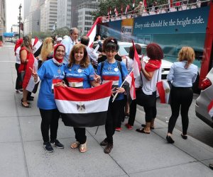 22 صورة وفيديو ترصد استقبال الجالية المصرية في أمريكا للرئيس السيسي